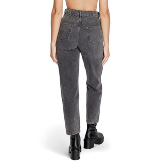 Jeans mom de algodón gris  