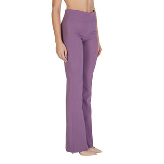 Pantalones acampanados de poliéster morado  