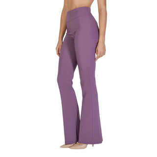 Pantalones acampanados de poliéster morado  