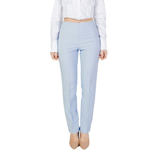 Pantalones de vestir de poliéster azul