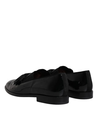 Schwarze Leder-Slipper Herren Elegante Anzugschuhe