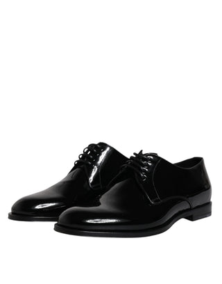 Schwarze Lackleder Derby Anzugschuhe