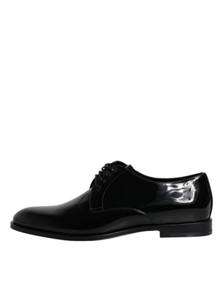 Schwarze Lackleder Derby Anzugschuhe