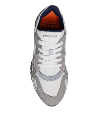 Grey Leather Neoprene Chunky Low Top Squalo Sneakers Shoes