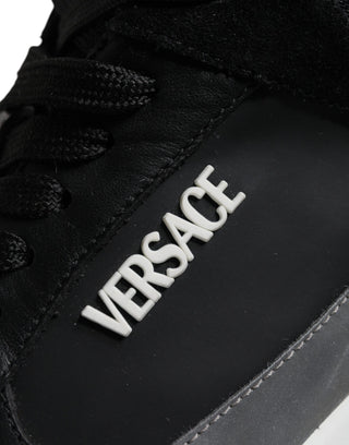 Black Canvas Quad Fabric Medusa Low Top Sneaker Shoes