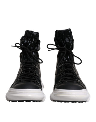 Schwarze Nylon Galileo High Top Sneaker Schuhe