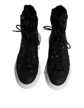 Schwarze Nylon Galileo High Top Sneaker Schuhe