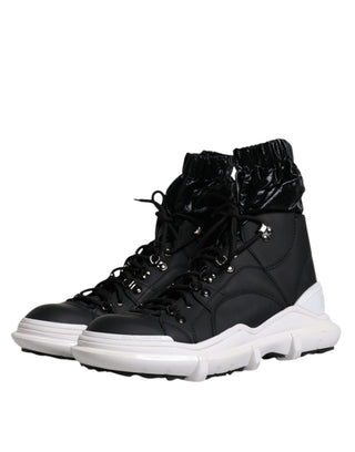 Schwarze Nylon Galileo High Top Sneaker Schuhe