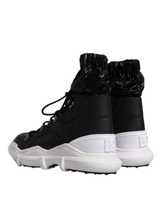 Schwarze Nylon Galileo High Top Sneaker Schuhe