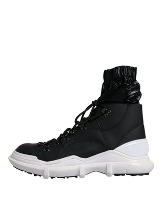 Schwarze Nylon Galileo High Top Sneaker Schuhe