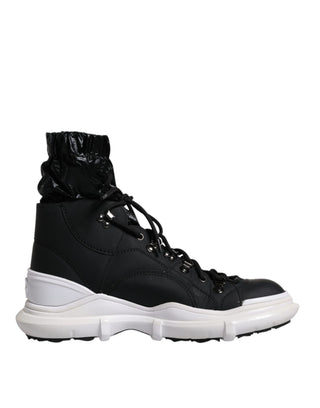 Schwarze Nylon Galileo High Top Sneaker Schuhe