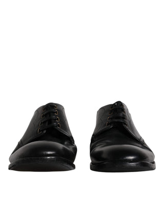 Zapatos formales Derby de cuero negro para hombre  