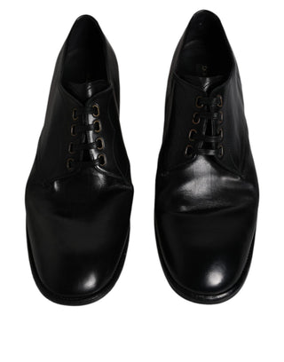 Zapatos formales Derby de cuero negro para hombre  