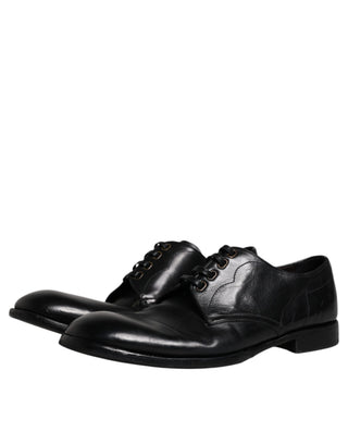 Zapatos formales Derby de cuero negro para hombre  