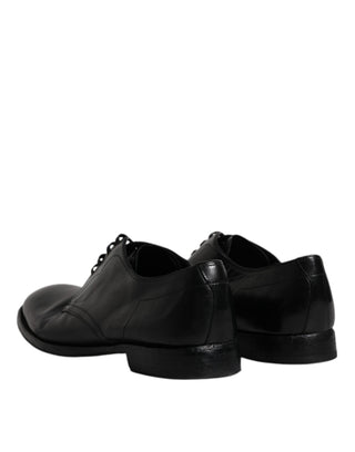 Zapatos formales Derby de cuero negro para hombre  