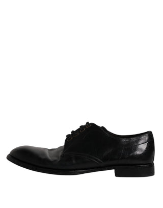 Zapatos formales Derby de cuero negro para hombre  