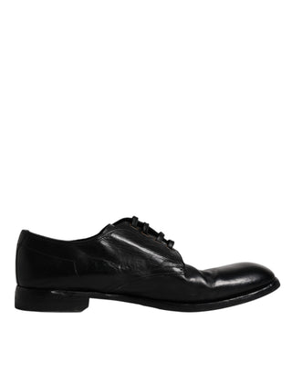Zapatos formales Derby de cuero negro para hombre  