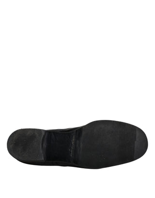 Zapatos formales Derby de cuero negro para hombre  