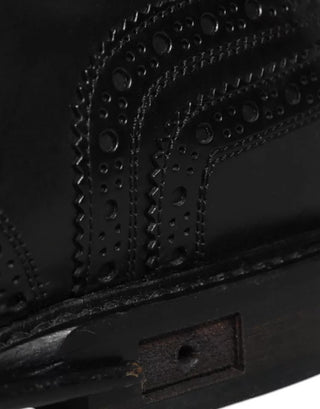 Zapatos formales derby wingtip de cuero negro