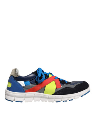 Zapatillas bajas multicolor de cuero y ante