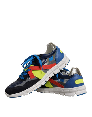 Zapatillas bajas multicolor de cuero y ante