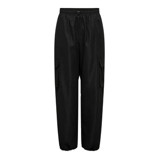 Pantalones cargo de algodón negro  