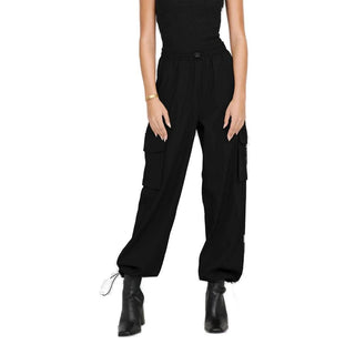 Pantalones cargo de algodón negro  
