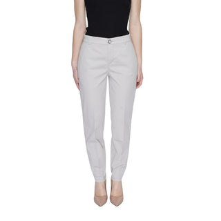 Beige Cotton Casual Pants
