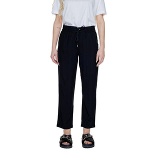 Black Viscose Casual Pants