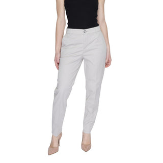 Beige Cotton Casual Pants