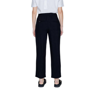 Black Viscose Casual Pants