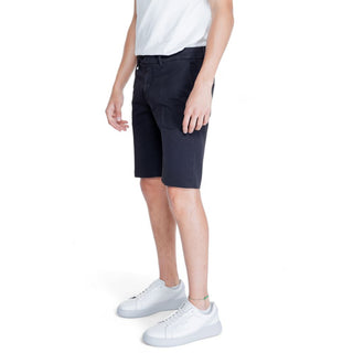 Schwarze Baumwoll-Bermudashorts