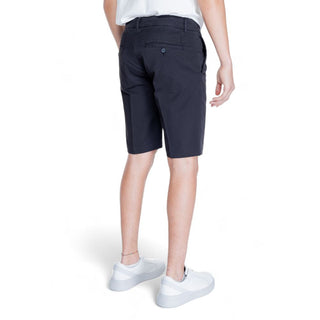 Schwarze Baumwoll-Bermudashorts