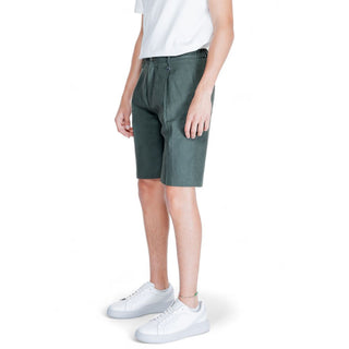 Grüne Bermuda-Shorts aus Leinen