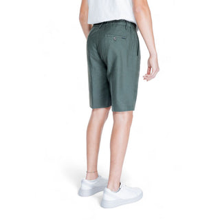 Grüne Bermuda-Shorts aus Leinen