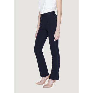 Pantalones acampanados de algodón azul