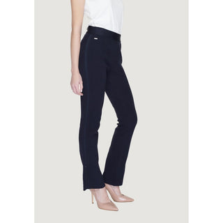 Pantalones acampanados de algodón azul