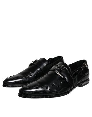 Zapatos derby negros con hebilla y adornos