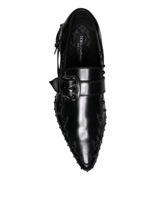 Zapatos derby negros con hebilla y adornos