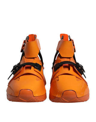 Orangefarbene Multi-Panel Chunky High Top Sneakers