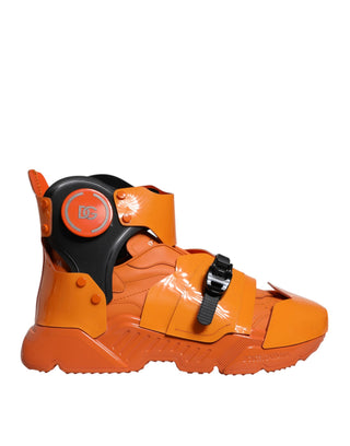 Orangefarbene Multi-Panel Chunky High Top Sneakers