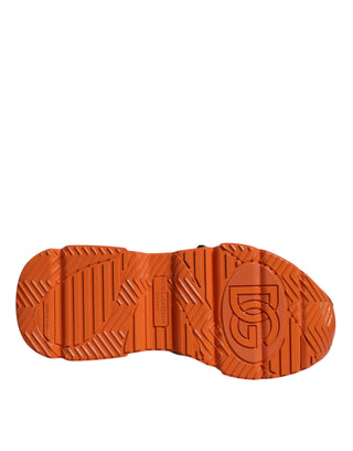 Orangefarbene Multi-Panel Chunky High Top Sneakers