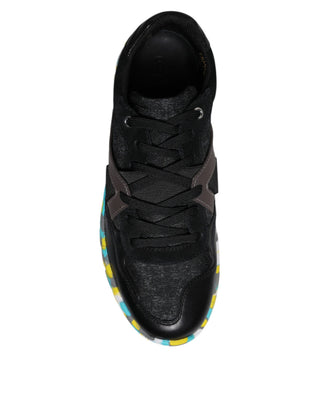 Zapatillas bajas para hombre de poliéster negro