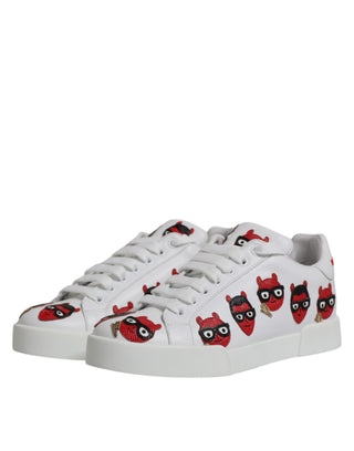 Weiße Devil Face Portofino Sneaker Schuhe