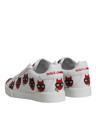 Weiße Devil Face Portofino Sneaker Schuhe