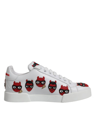 Weiße Devil Face Portofino Sneaker Schuhe