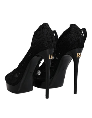 Botas negras elásticas Taormina con encaje