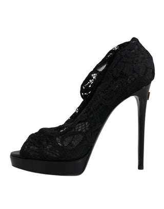 Botas negras elásticas Taormina con encaje