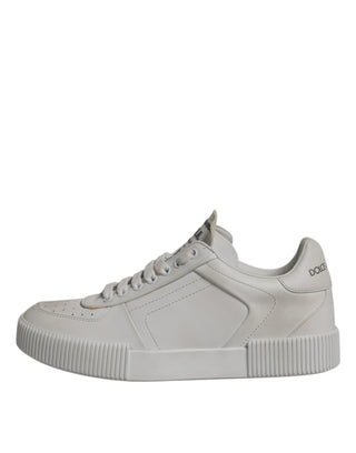 Weiße Miami Low-Top-Sneakers aus Leder