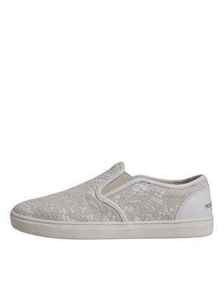 Weiße florale Spitzen-Slipper